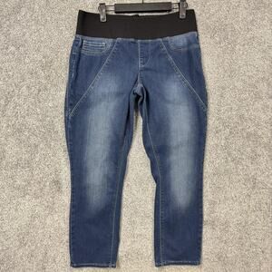 DKNY Jeans Jegging Womens 10 Blue Medium Wash Pull On Elastic Waist Denim Ankle